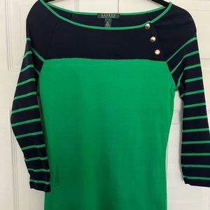 Lauren Ralph Lauren Classic Lauren. Blue and green top M